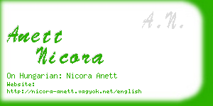 anett nicora business card